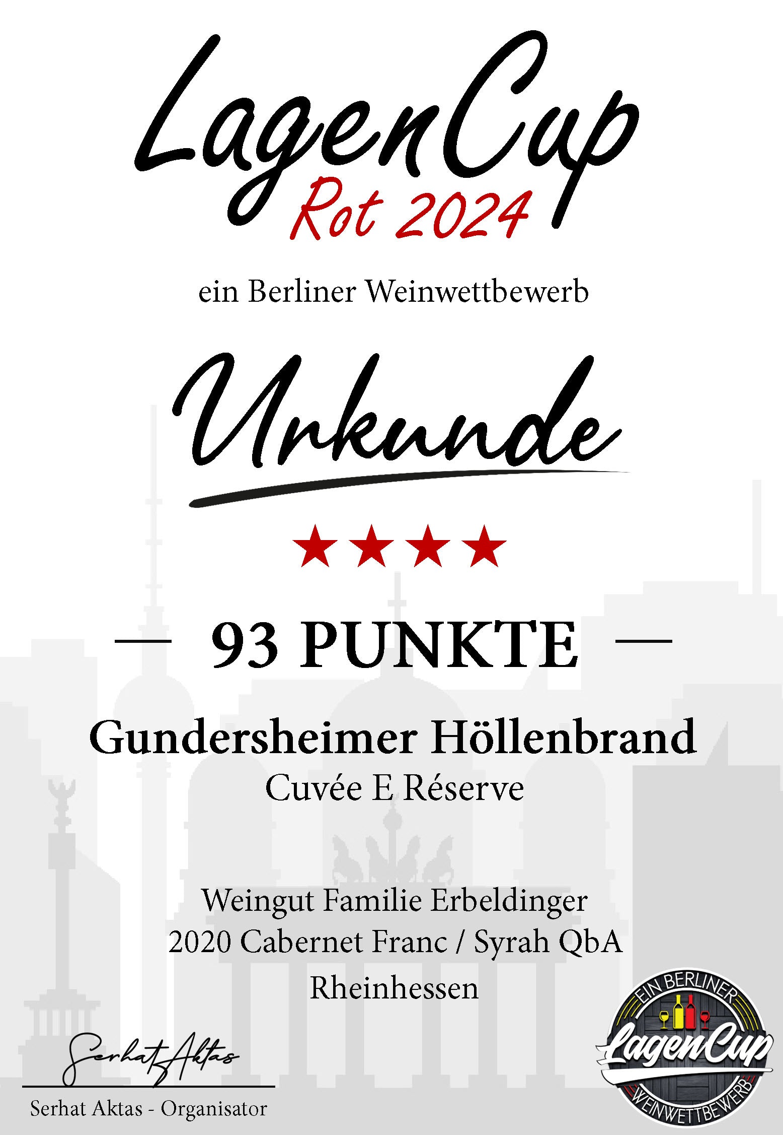 2020 Cuvée E Réserve Rotwein trocken - Cabernet Franc & Syrah. Internationale Topliga.