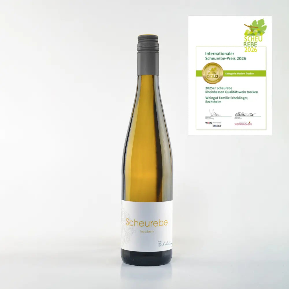 2518 Scheurebe trocken Weingut Familie Erbeldinger mit Urkunde