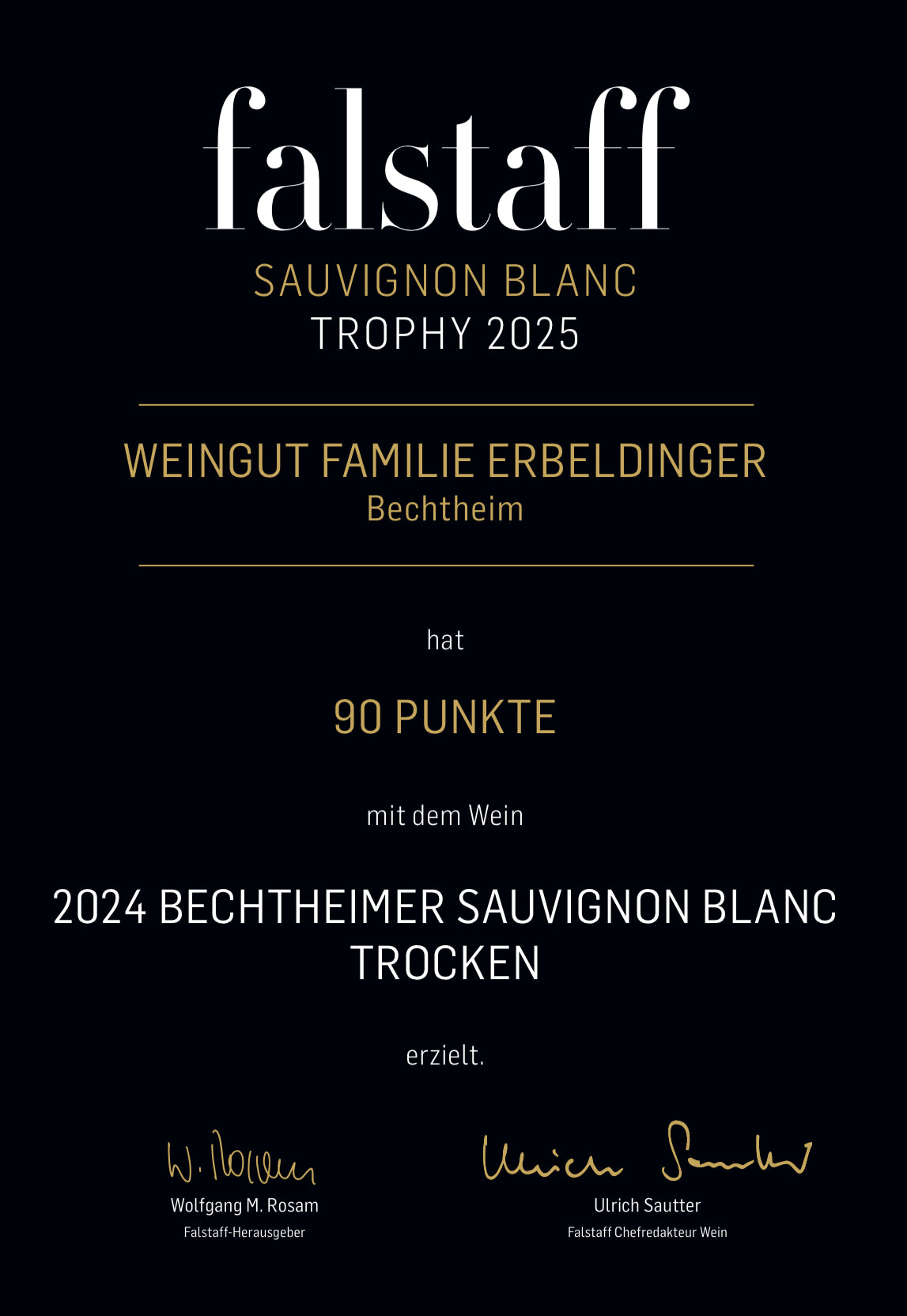 
                  
                    Falstaff 90 Punkte Sauvignon Blanc
                  
                